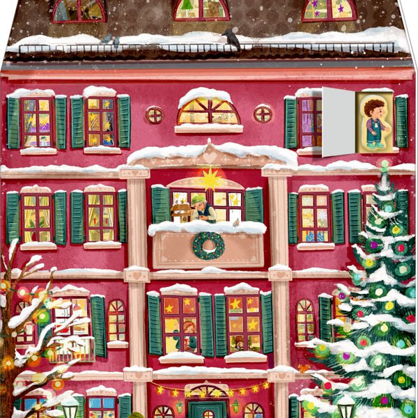 Adventskalender  kersthuis met magneetjes