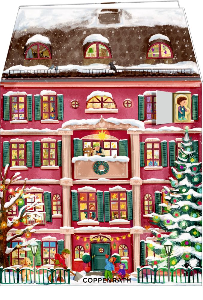 Adventskalender  kersthuis met magneetjes