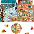 Adventskalender  kersthuis met magneetjes