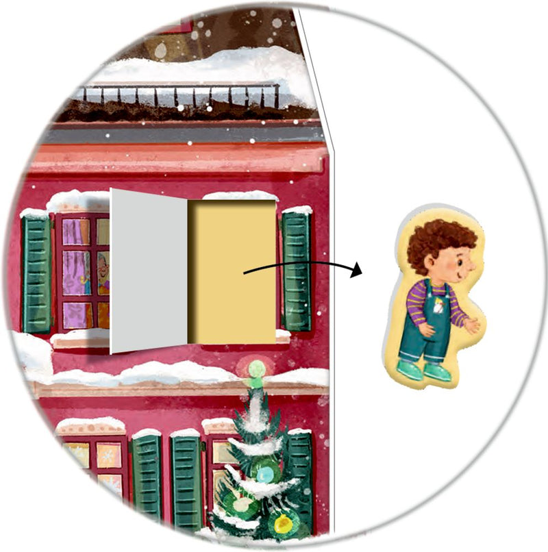 Adventskalender  kersthuis met magneetjes