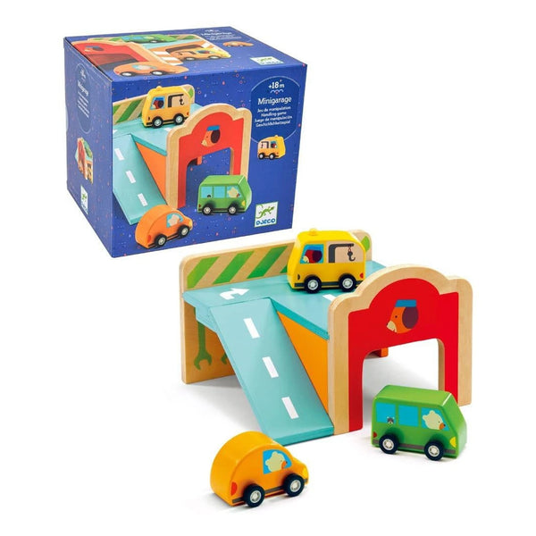 djeco, houten mini garage