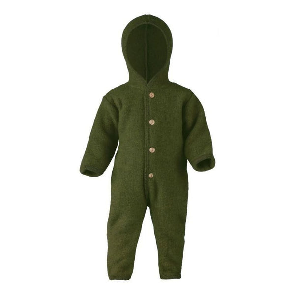Engel Wollen overall met capuchon - Groen/Reed