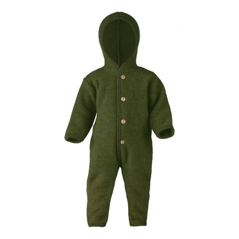 Engel Wollen overall met capuchon - Groen/Reed