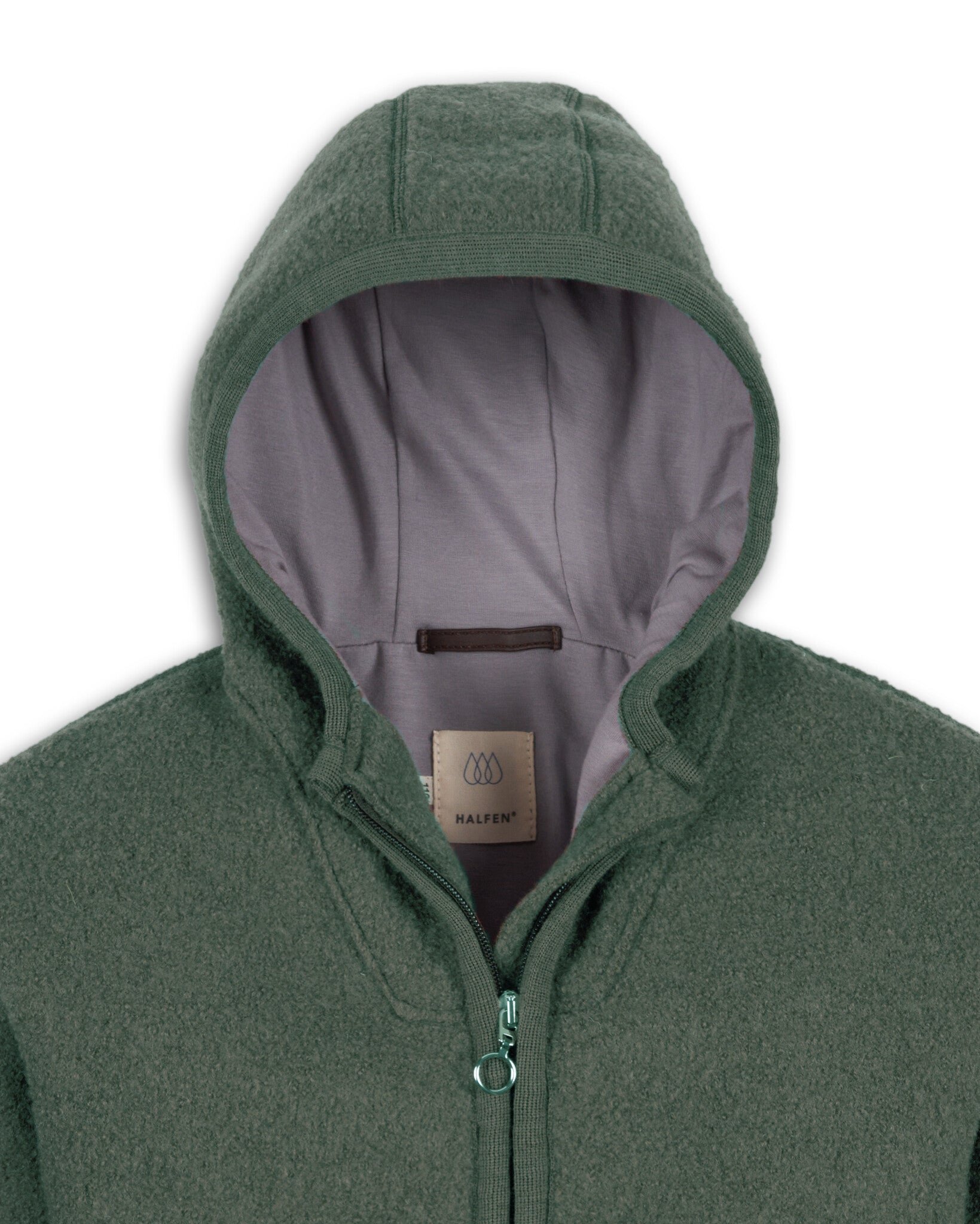 halfen-gekookte wol jas olive, disana 
