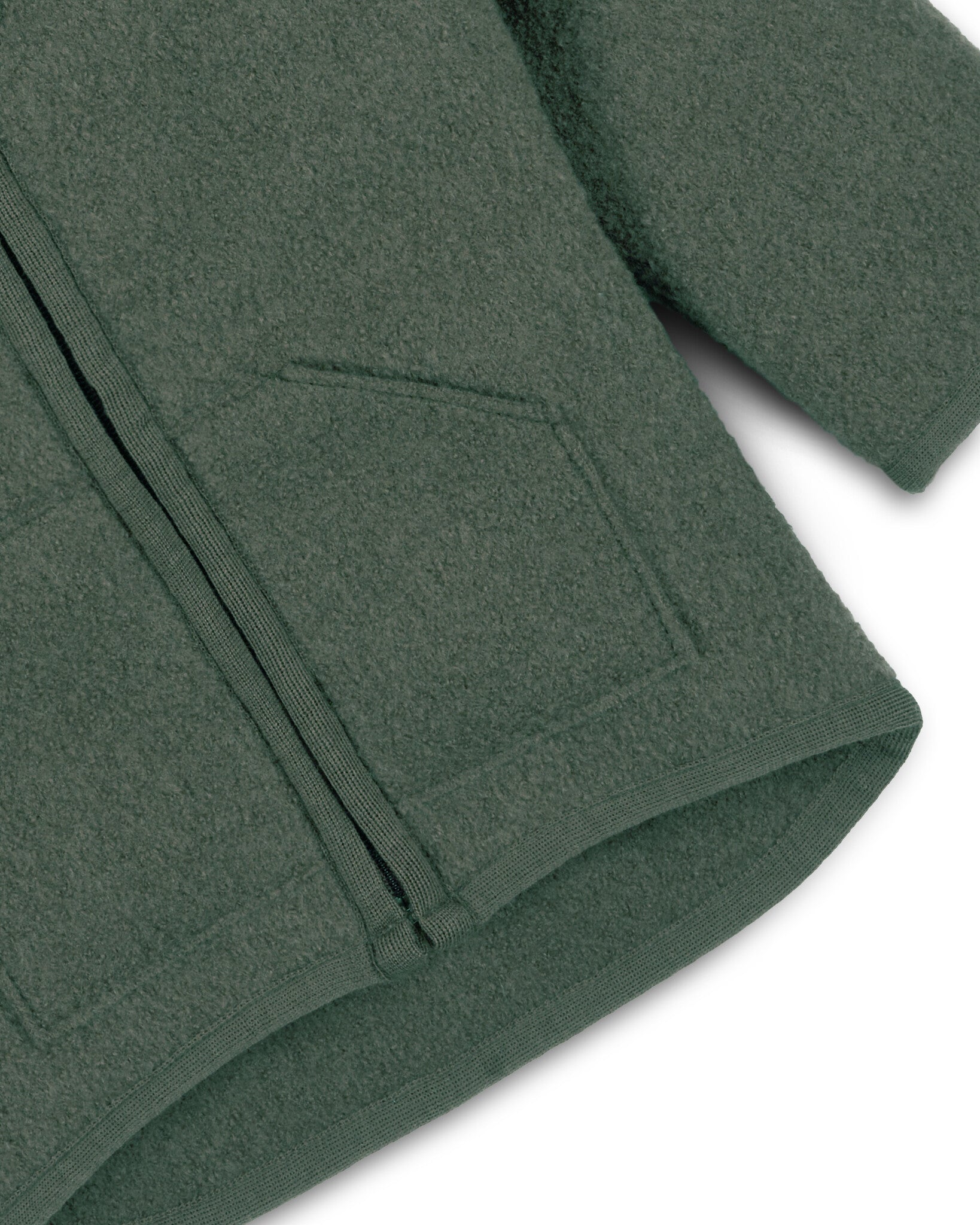 halfen-gekookte wol jas olive, disana 