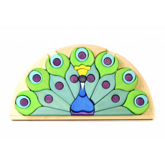 houten puzzel pauw bumbu toys